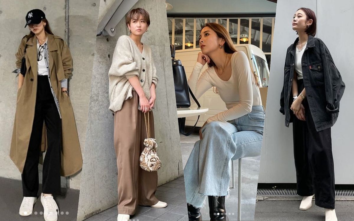 2022寬褲冬季穿搭女子範本