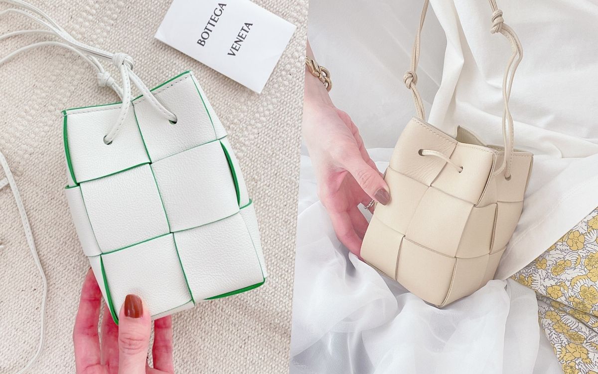 BOTTEGA VENETA CASSETTE Fun Leather牛皮編織水桶包