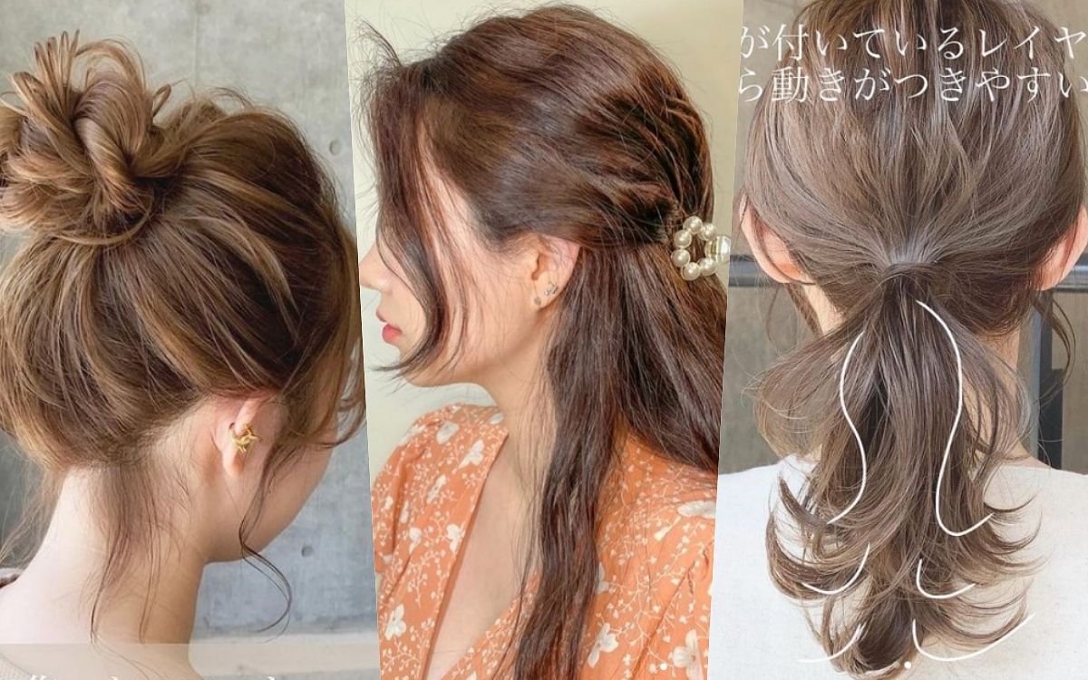 中長髮綁髮與韓系鯊魚夾髮型