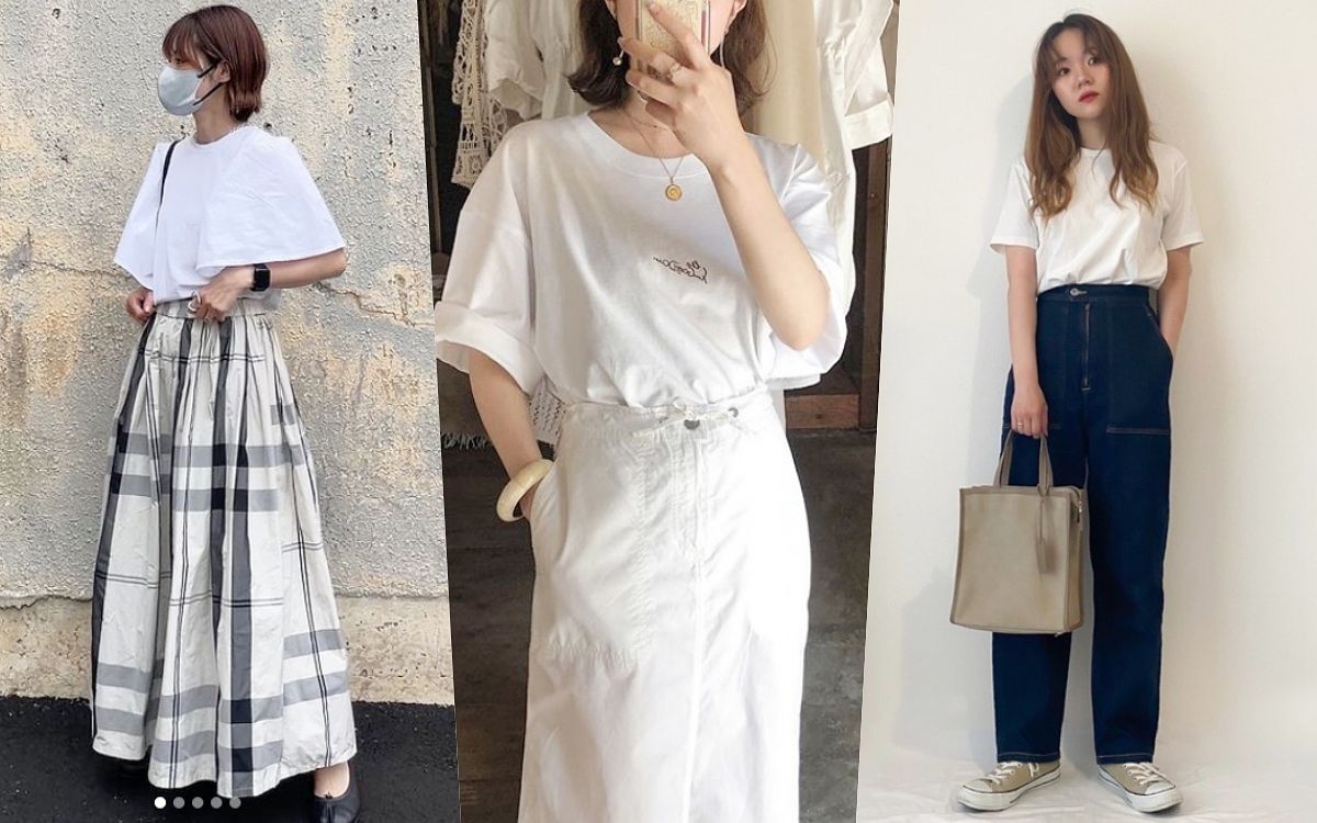 白Ｔ、西裝褲、洋裝、牛仔褲穿搭