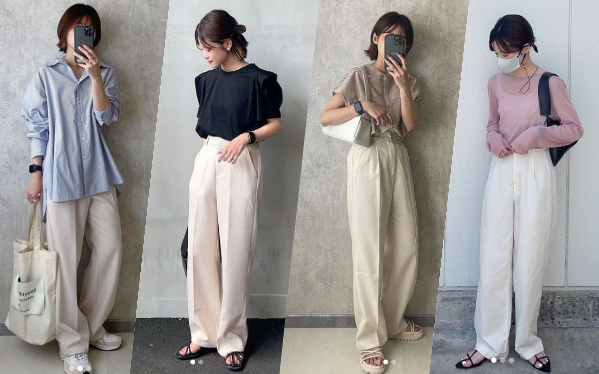 白Ｔ、西裝褲、洋裝、牛仔褲穿搭